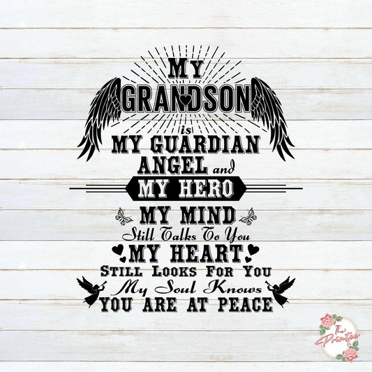 My Grandson is My Guardian Angel SVG Digital Download