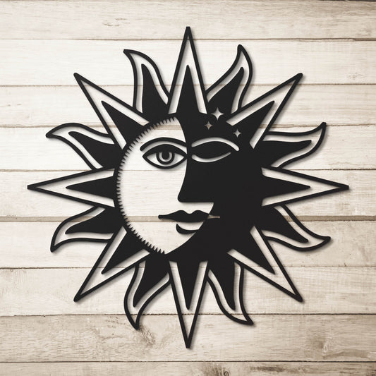 Sun Moon Metal Wall Art Decor
