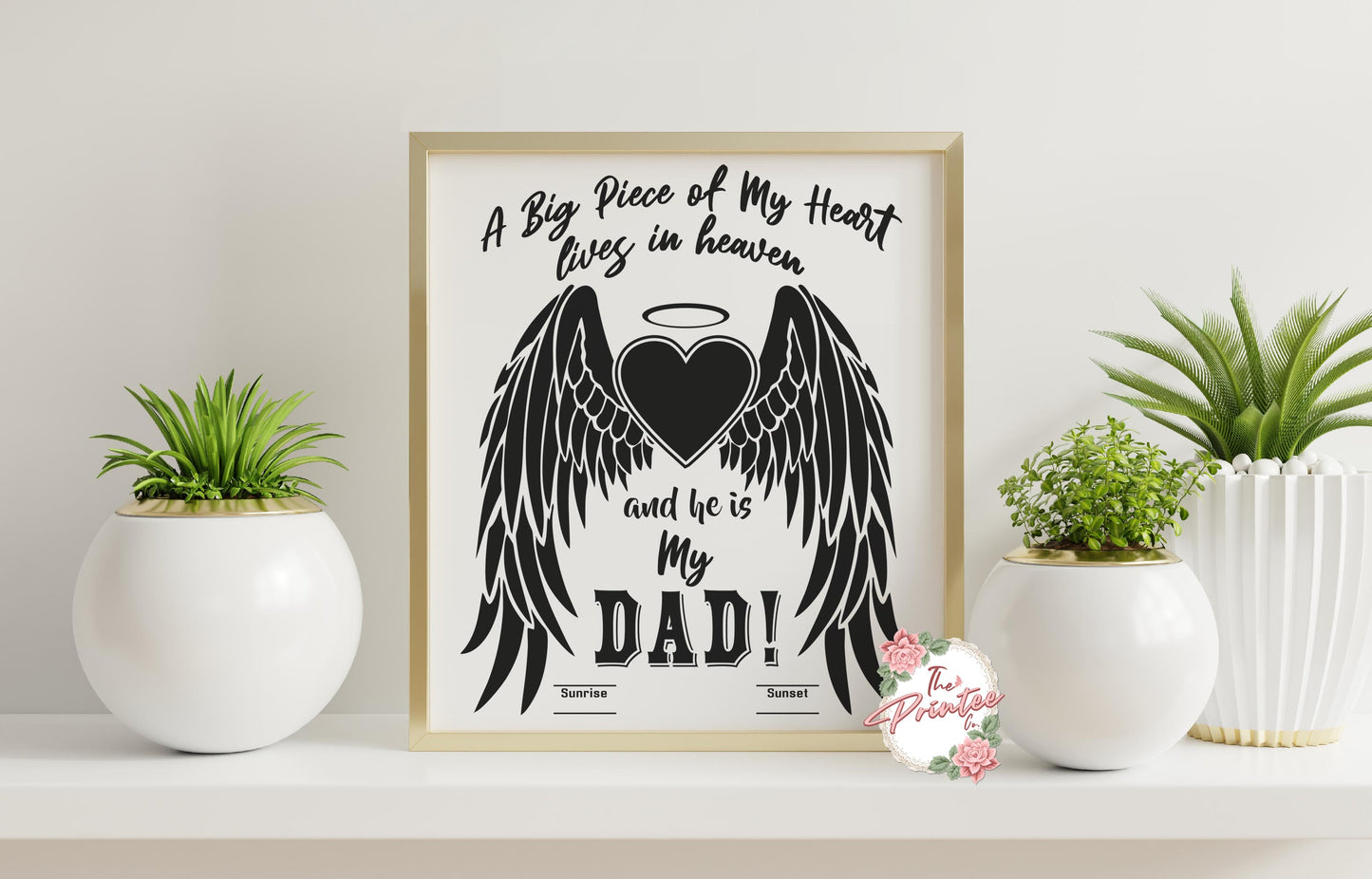 A Big Piece of Heart Dad in Heaven SVG Digital Download