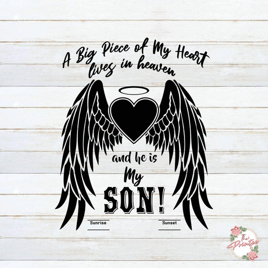 A Big Piece of Heart Son in Heaven SVG