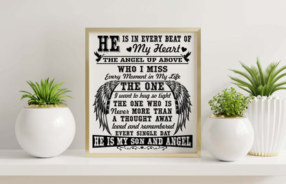 Son and Angel in Heaven SVG Digital Download