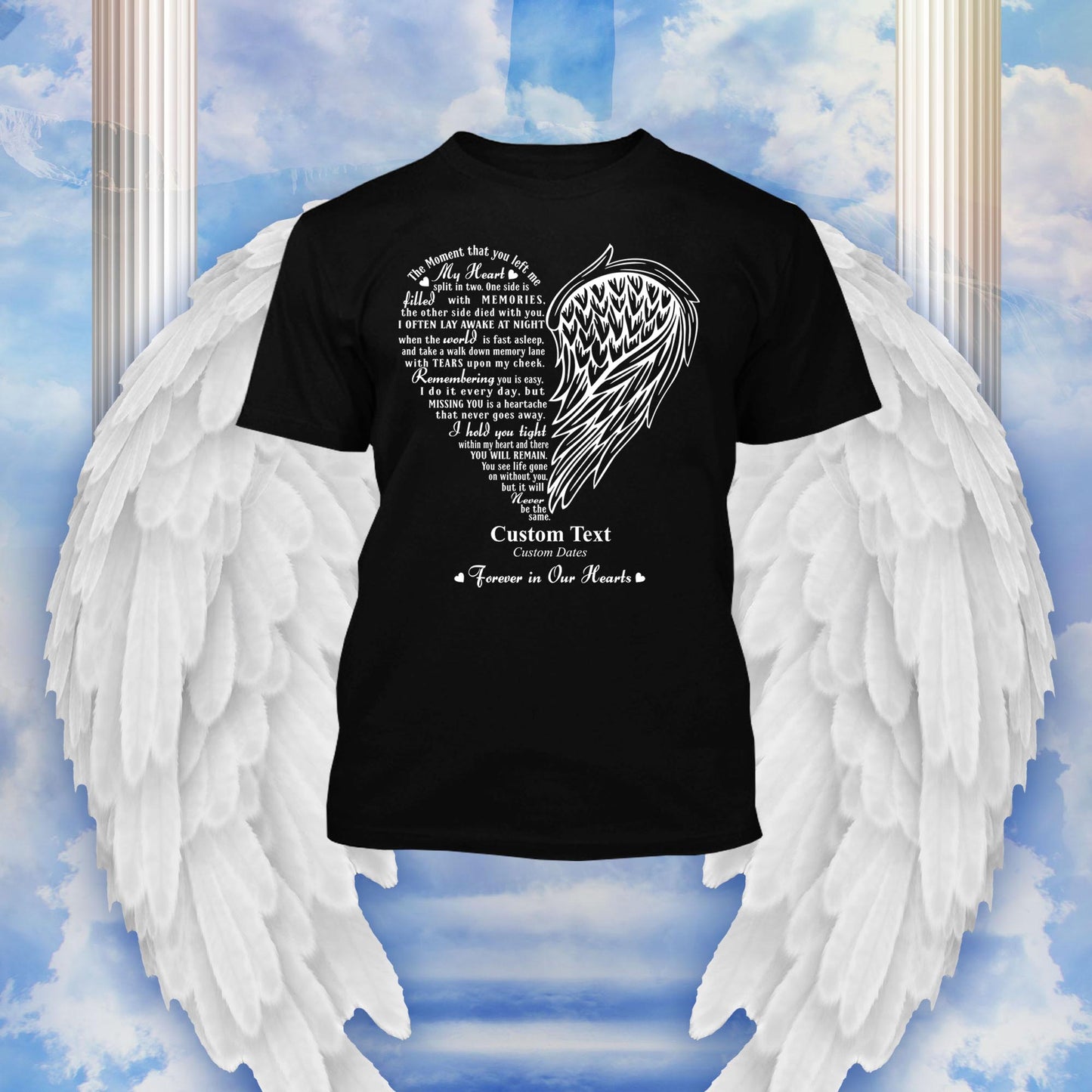 My Heart Split in Two Custom Memorial T-shirt Hoodie