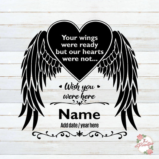 RIP SVG, In Loving Memory SVG, Your wings were ready SVG Digital Download
